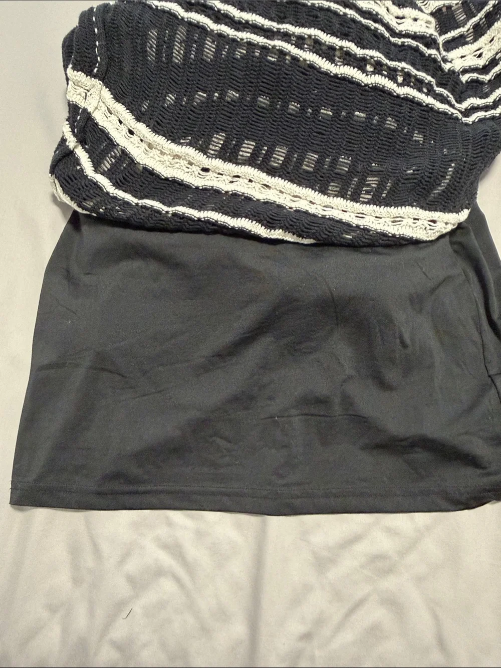 Abercrombie & Fitch Black and White Striped Maxi Dress. Cotton. - Picture 7 of 11